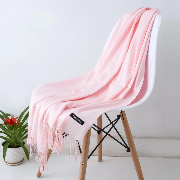 Desgine Brand Solid Women Cashmere Scarf Autumn Winter Warm Shawls Wraps 2024Men's Pashmina Tassels Scarves Female Foulard Mujer