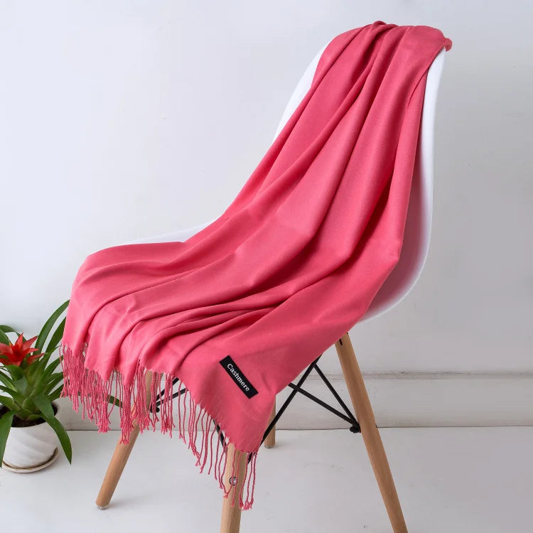 Desgine Brand Solid Women Cashmere Scarf Autumn Winter Warm Shawls Wraps 2024Men's Pashmina Tassels Scarves Female Foulard Mujer