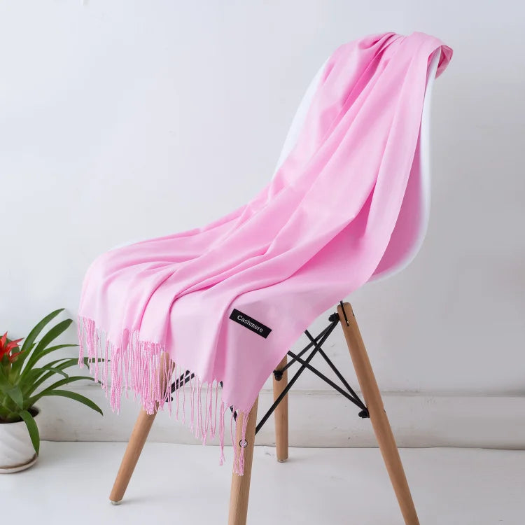 Desgine Brand Solid Women Cashmere Scarf Autumn Winter Warm Shawls Wraps 2024Men's Pashmina Tassels Scarves Female Foulard Mujer