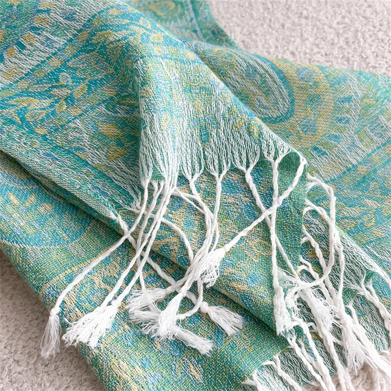 Bohemian Autumn Scarf Cashmere Women Jacquard Pashmina Design Floral Female Thick Blanket Soft Bufanda Warm Shawl Poncho Stole