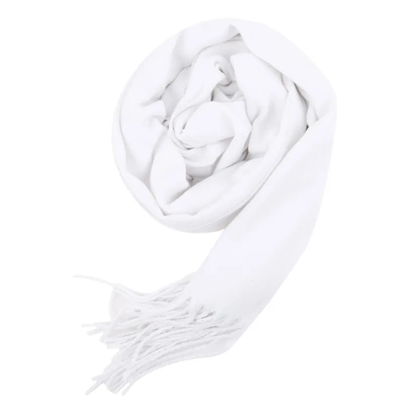 33*174cm Autumn And Winter Solid Color Imitation Cashmere Scarf Monochrome Thickened Long Men And Women Tassel Shawl Warm Scarf