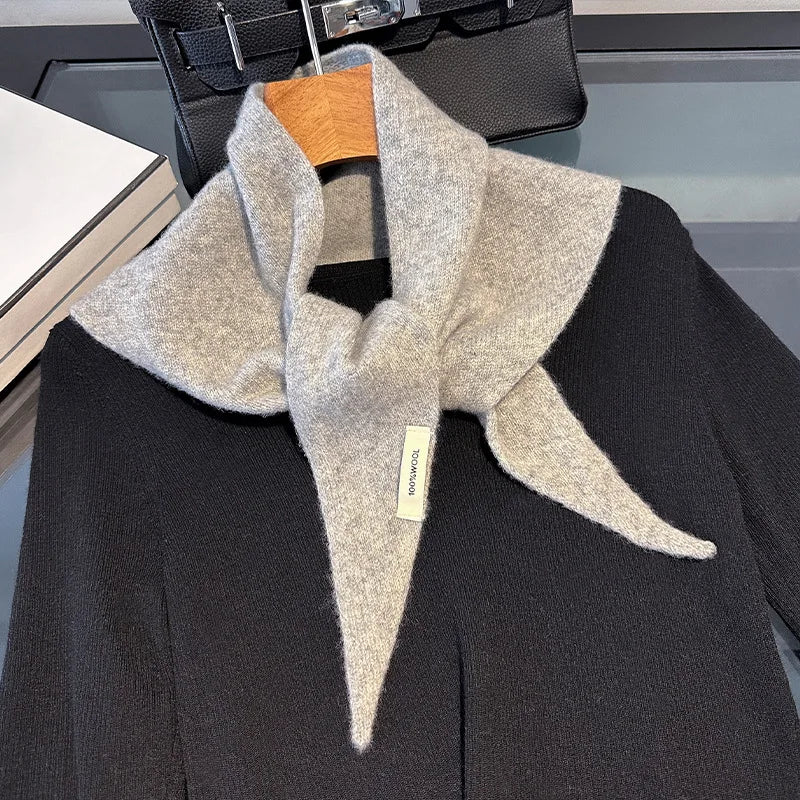 100% Wool Winter Scarf For Women Long Warm Cashmere Scarves Hijab Solid Lady Shawl Wrap Female Pashmina Bandana Head Scarfs New